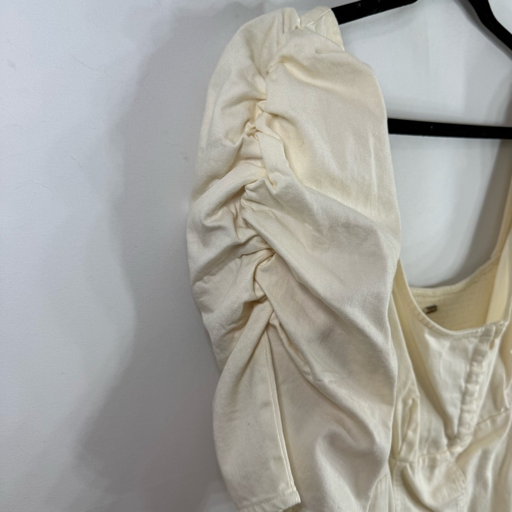 NWT Free People Cheyenne Ivory Denim Mini Dress, size M - Picture 6 of 13